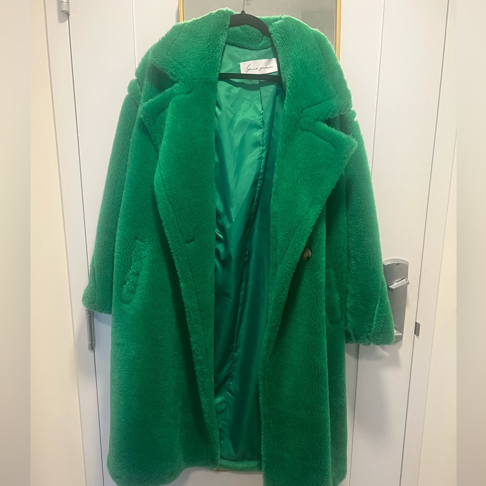 Iyanna Yasmeen green faux fur coat